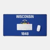 Desk Mat with flag of Wisconsin State デスクマット (キーボード&マウス)