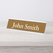 Desk Name Plate, Standard (2" x 8"), Silver デスクネームプレート (正面)