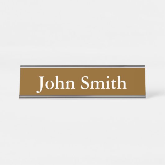 Desk Name Plate, Standard (2" x 8"), Silver デスクネームプレート (正面)