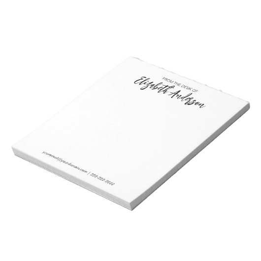 Desk of Black and White Script Signatureから ノートパッド (回転)