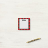 Desk of Red Plaid Flannel Post-it Notes ポストイット (デスク上)