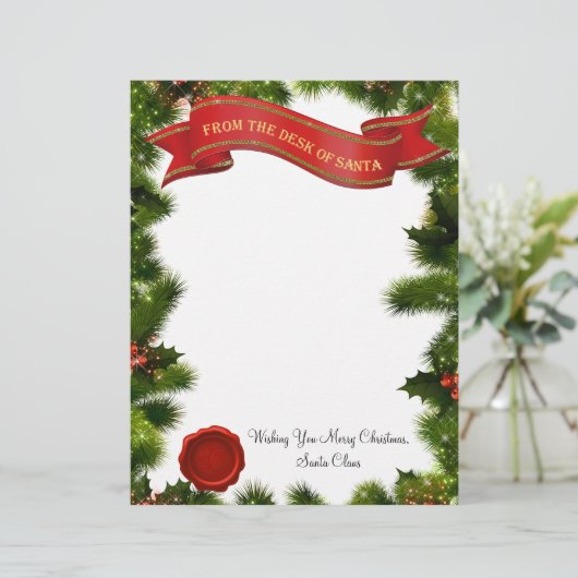 Desk of Santa Letter with Seal – 編集可能 (スタンド正面)