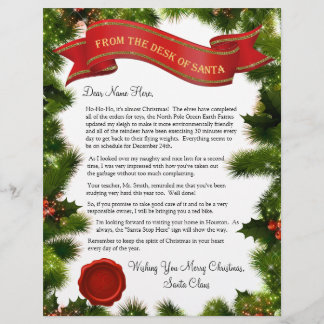 Desk of Santa Letter with Seal – 編集可能