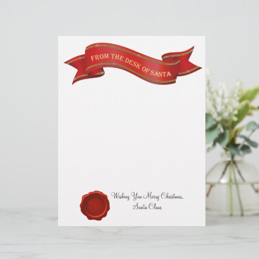 Desk of Santa Letter with Seal – 編集可能 (スタンド正面)