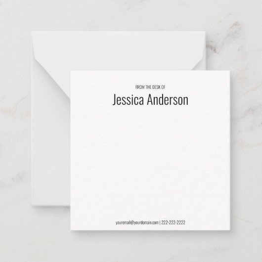Desk of the Black and White Nameの電話メール ノートカード (正面)