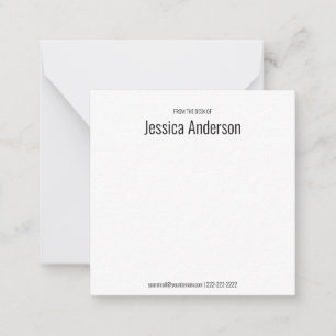Desk of the Black and White Nameの電話メール ノートカード