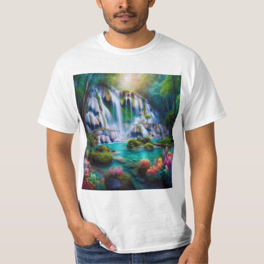 Deslumbrante Cascada en un Paraíso Natural Tシャツ (正面)