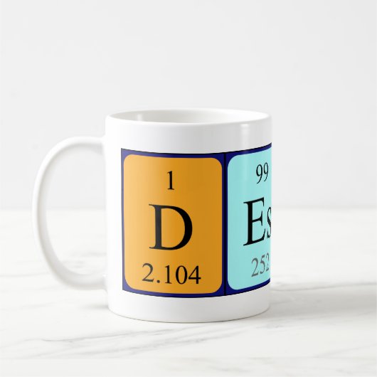 Desmond期別テーブル名mug コーヒーマグカップ (左)