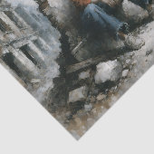 Desolate Urban Woman Blue Decoupage 薄葉紙 (詳細)