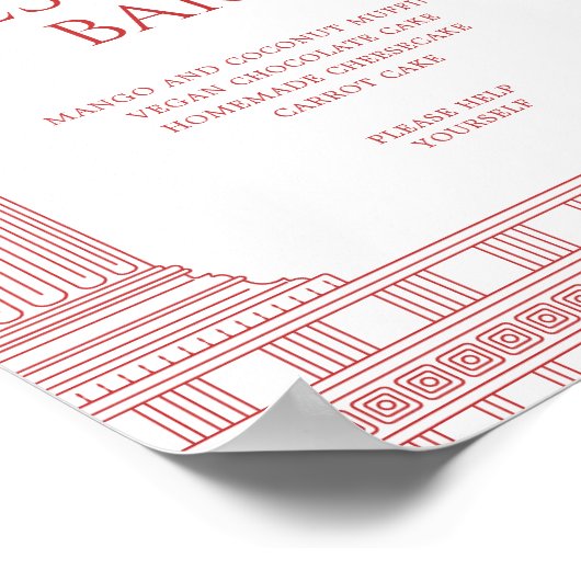 Dessert bar sign for goddess party ポスター (角)