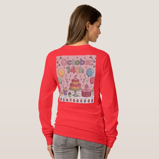 Dessert Day October 14th Women's T-Shirt Tシャツ (裏面フル)