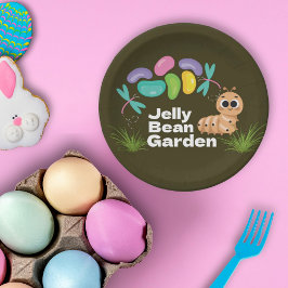 Dessert Plates Easter Jelly Beans Garden Party ペーパープレート