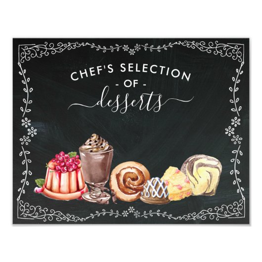 Dessert Station | ウェディングチョークボードサイン フォトプリント (正面)