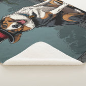 Dessin chien berger australien dans une rue シェルパブランケット (3/4)