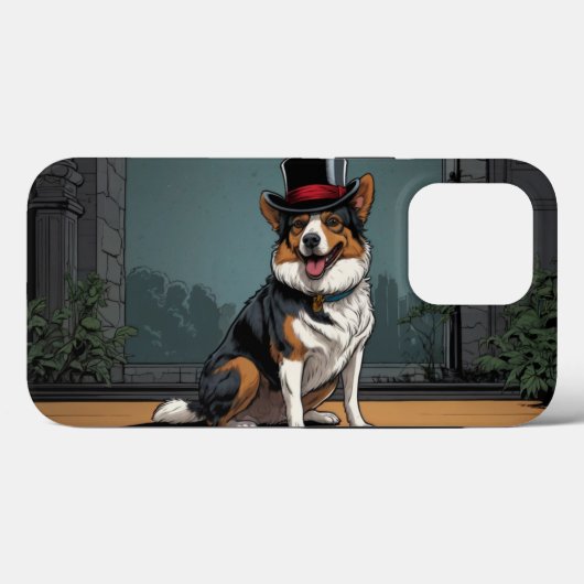 Dessin chien berger australien dans une rue Case-Mate iPhoneケース (裏面 (横))