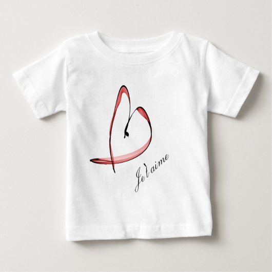dessin mignon petit coeur ベビーTシャツ (正面)