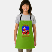 Dessin Pop art - Père Noël sur son traineau エプロン (インサイチュ)
