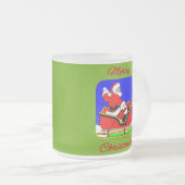 Dessin Pop art - Père Noël sur son traineau フロストグラスマグカップ (正面右)