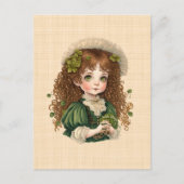 Dessin Saint Patrick : Petite fille mignonne ポストカード (正面)