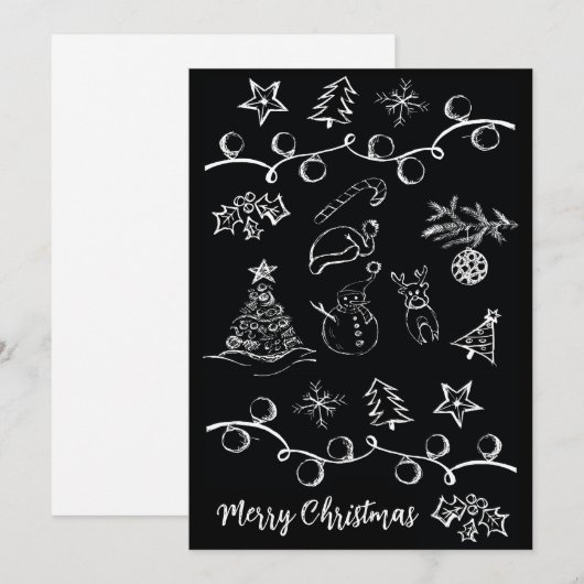 dessins motifs de Noël シーズンカード (正面/裏面)