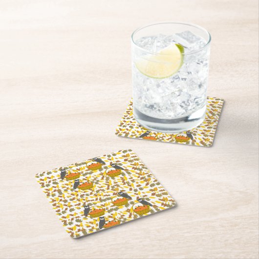 Dessous de Verre Carrés en Papier Citrouilles スクエアペーパーコースター (インサイチュ)