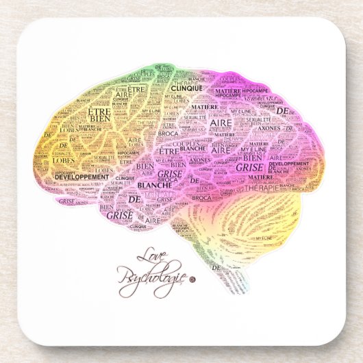 Dessous de verre cerveau psychologie コースター (正面)