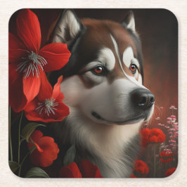 Dessous de verre chien divers スクエアペーパーコースター