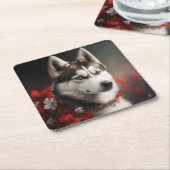 Dessous de verre chien divers スクエアペーパーコースター (アングル)