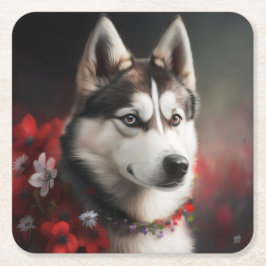 Dessous de verre chien divers スクエアペーパーコースター