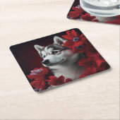 Dessous de verre chien divers スクエアペーパーコースター (アングル)