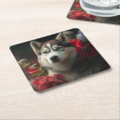 Dessous de verre chien divers スクエアペーパーコースター (アングル)