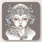 Dessous de verre Déesse de la terre brun コースター (正面)