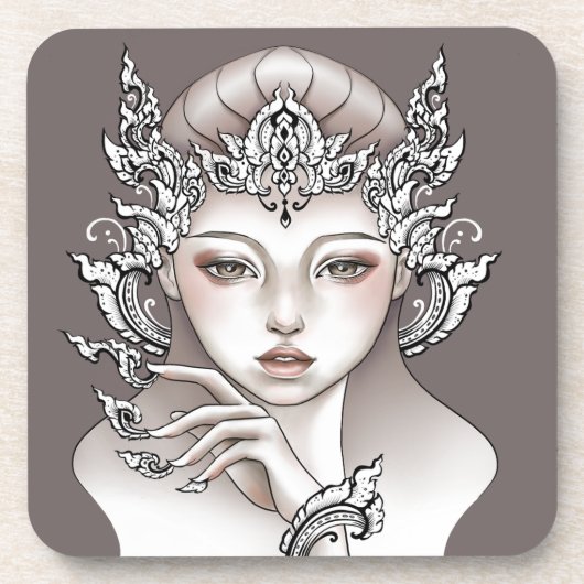 Dessous de verre Déesse de la terre brun コースター (正面)