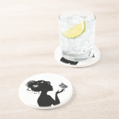 Dessous De Verre En Grès femme papillons blancs コースター (側面)