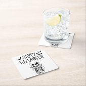 Dessous-de-verre en papier Happy Halloween スクエアペーパーコースター (インサイチュ)