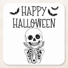 Dessous-de-verre en papier Happy Halloween スクエアペーパーコースター