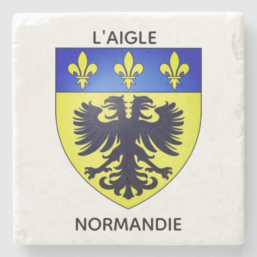 Dessous de verre en pierre - Blason de L'Aigle ストーンコースター (正面)