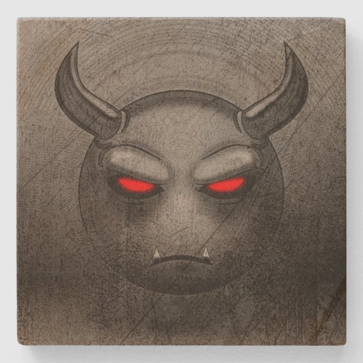 Dessous-de-verre En Pierre Devilmoji Vintage ストーンコースター (正面)
