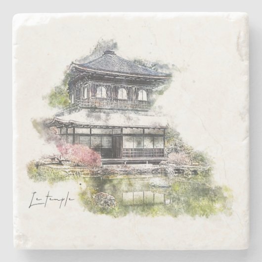 Dessous-de-verre En Pierre Le temple ストーンコースター (正面)