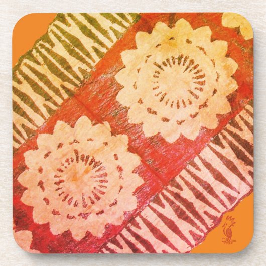 Dessous de verre en plastique dur. TAPA Orange コースター (正面)