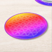 Dessous-de-verre Fleur de Vie ラウンドペーパーコースター (アングル)