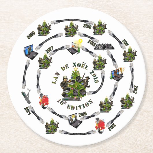 Dessous de verre LAN de Noël 10e édition ラウンドペーパーコースター (正面)
