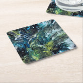 Dessous de verre, motif abstrait スクエアペーパーコースター (アングル)