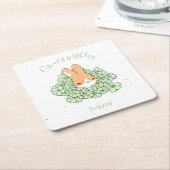 Dessous de verre papier personnalisé Lapin スクエアペーパーコースター (アングル)