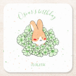 Dessous de verre papier personnalisé Lapin スクエアペーパーコースター