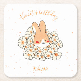 Dessous de verre papier personnalisé Lapin スクエアペーパーコースター