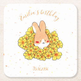 Dessous de verre papier personnalisé Lapin スクエアペーパーコースター