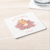 Dessous de verre papier personnalisé Lapin スクエアペーパーコースター (アングル)