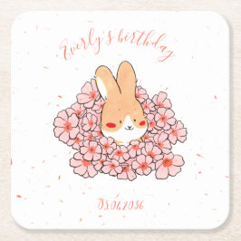 Dessous de verre papier personnalisé Lapin スクエアペーパーコースター