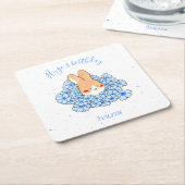 Dessous de verre papier personnalisé Lapin スクエアペーパーコースター (アングル)